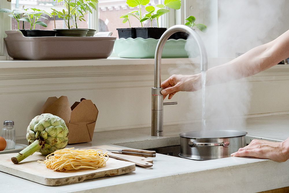 Quooker geeft direct kokend water uit de kraan